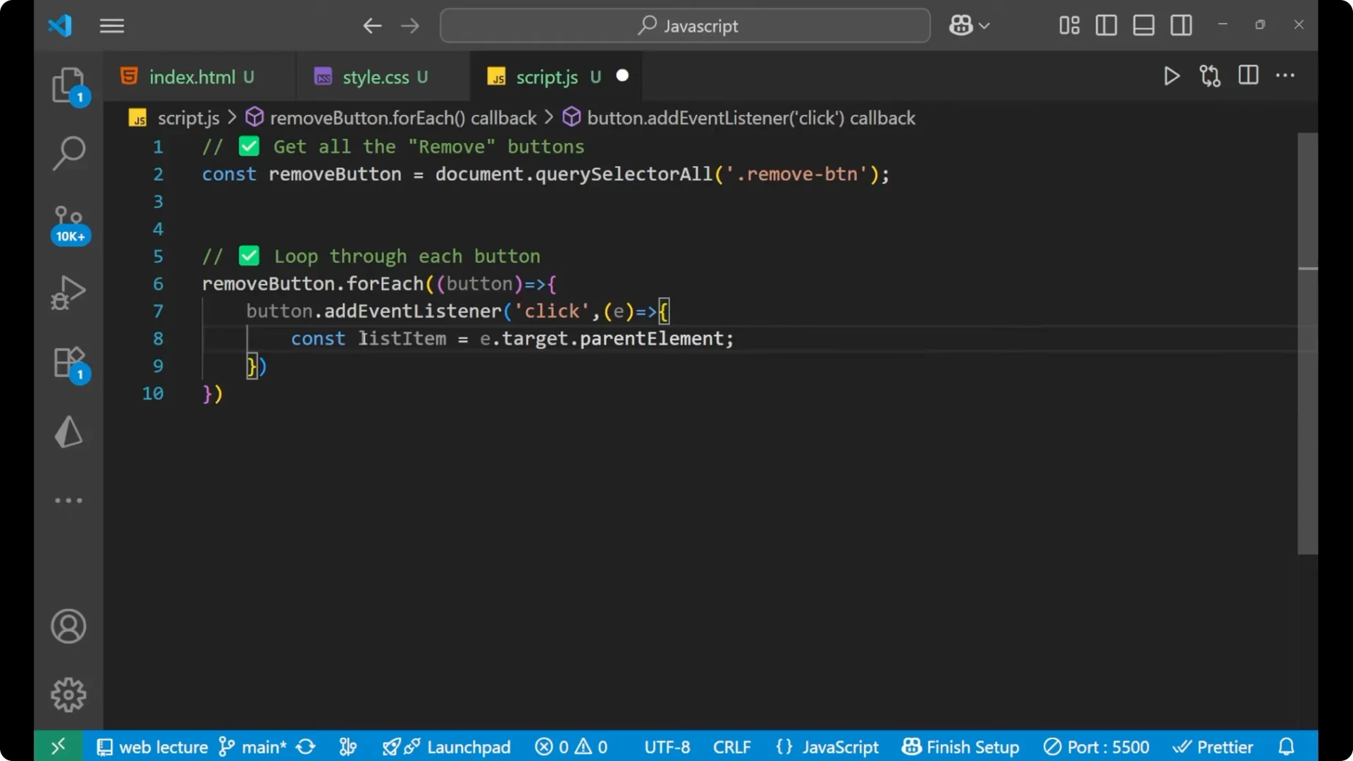 Simple Ways to Remove DOM Elements Dynamically with Vanilla JS screenshot 8