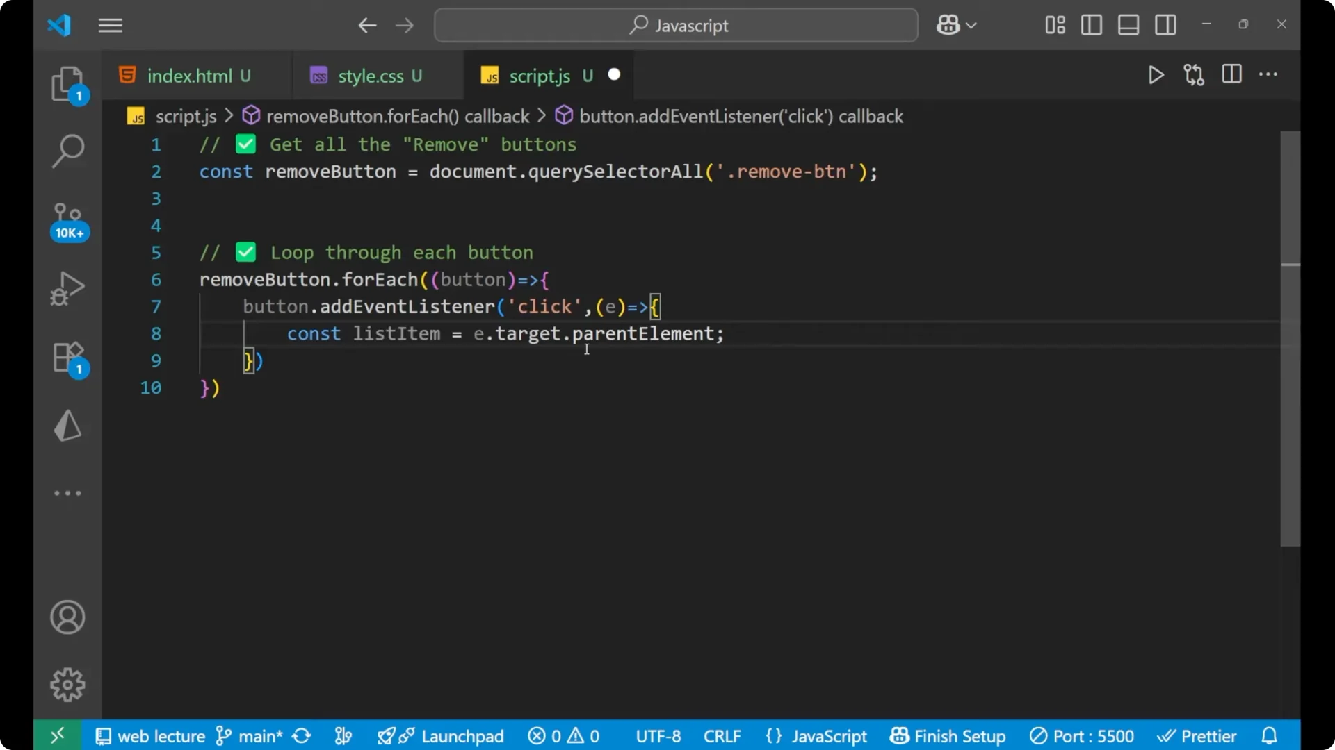 Simple Ways to Remove DOM Elements Dynamically with Vanilla JS screenshot 9