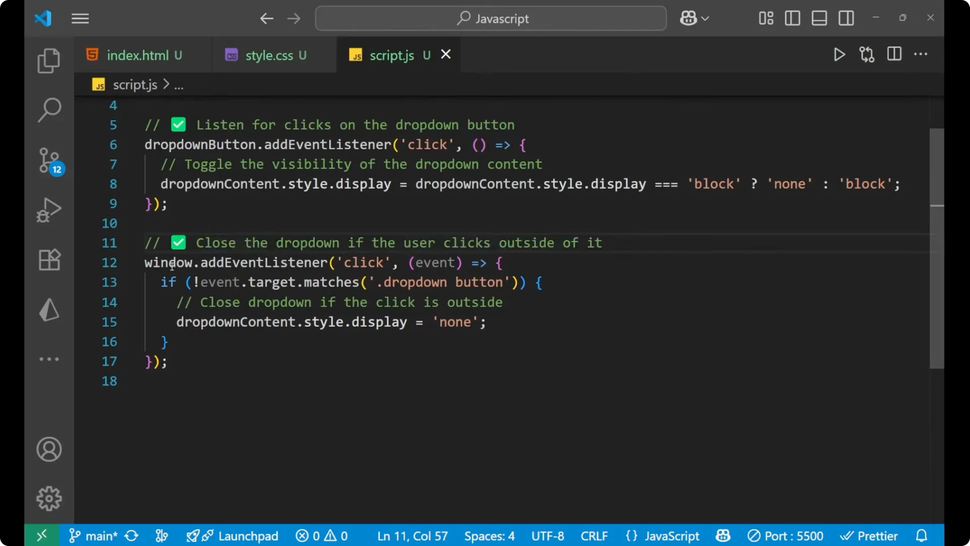 Step-by-Step Guide to Building a JavaScript Dropdown Menu  10