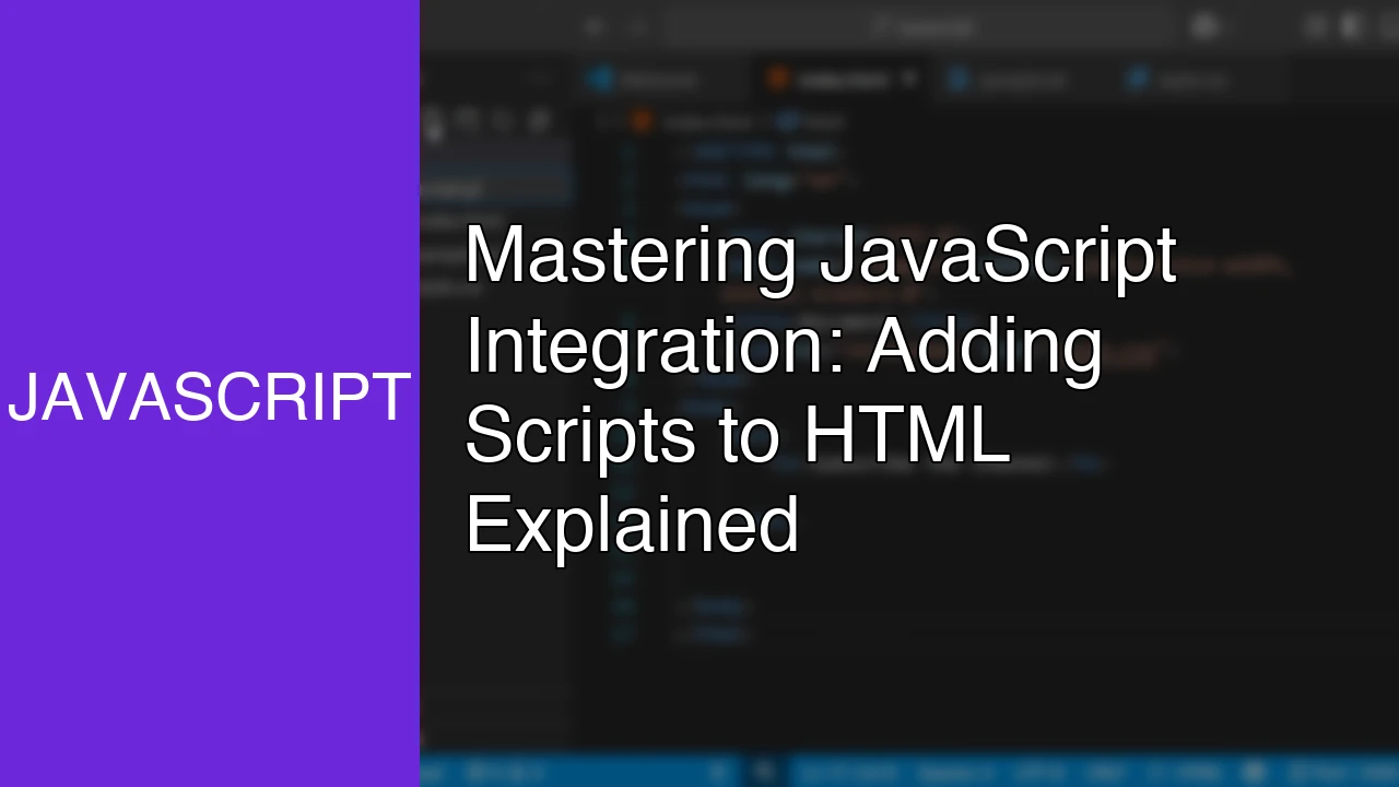 Mastering JavaScript Integration: Adding Scripts to HTML Explained - Featured Image